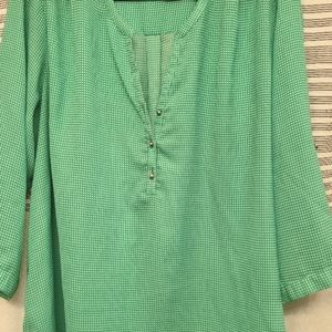 🇺🇸3 for $20 Green and White Small Check Tunic